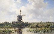 Willem Roelofs In t Gein bij Abcoude. oil painting on canvas